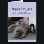 Drôle social Distances Anniversaire Grand Chien Da<br><div class="desc">Drôle social Distancing Birthday Card avec un joli repos,  allongé autour,  ne faisant rien Great Dane Dog.  Inside verse :  Assurez-vous de ne pas surfaire la fête cette année.    Super carte pour cette personne spéciale avec un sens de l'humour ou qui aime les grands Danois,  les chiens et l'humour</div>