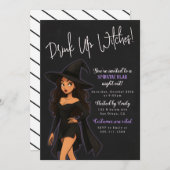 Drôle Sorcière Halloween fête Invitation (Devant / Derrière)