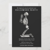 Drôle Squelette Vintage Halloween Fête Invitation (Devant)