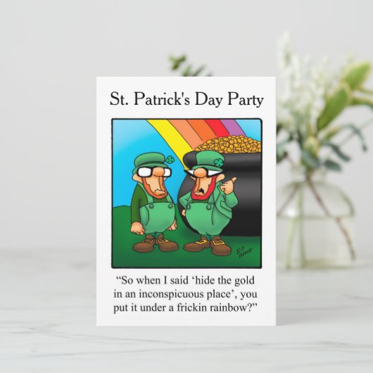 Drôle St. Patrick's Day Party Invitations (Debout devant)