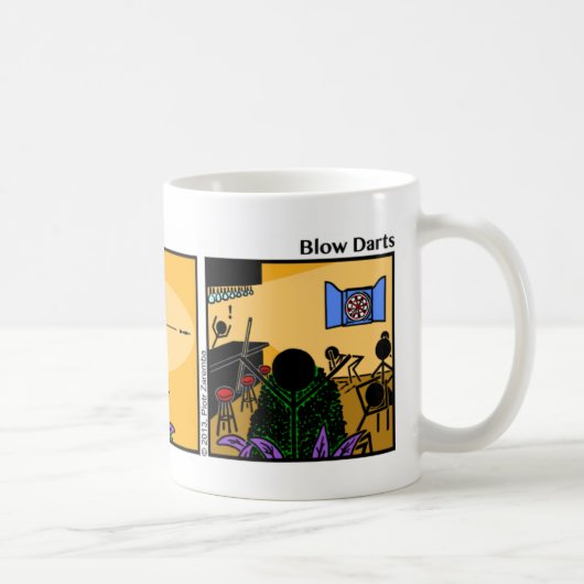 Drôle Stickman Blow Darts Mug (Droite)
