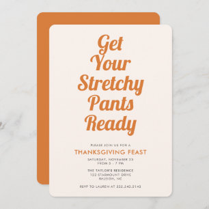 Drôle Stretchy Pants Thanksgiving Dîner Invitation