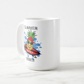 Drôle Surf Pineapple Café Mug (Devant gauche)
