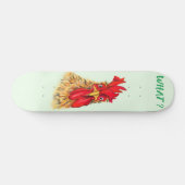 Drôle Surpris Rooster Skateboard - Texte Personnal (Horz)