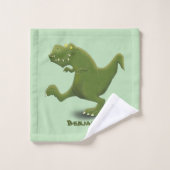 Drôle T rex dinosaure dessin animé humour (Gant de toilette)