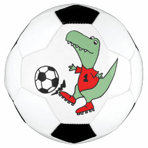 Drôle T-rex Dinosaure Jouer au football