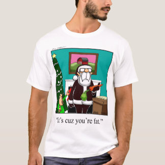 Drôle T-shirt Cartoon Père Noël Noël