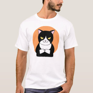 Drôle T-shirt Chat Mal Chat Graphique Tee Mauvais