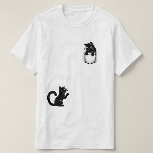 Drôle t-shirt chat noir (Design devant)