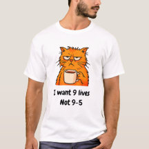 Drôle T-shirt Chat Orange
