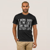 Drôle T-shirts de chat, JE TRAVAILLE DUR (Devant entier)