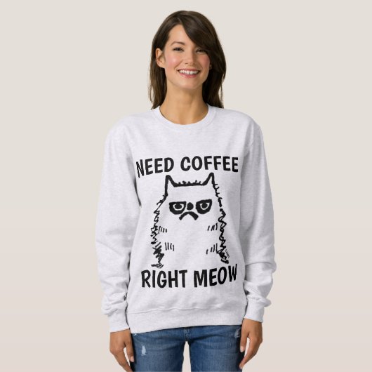 Drôle T-shirts de Coffee Cat Grumpy Cat (Devant entier)