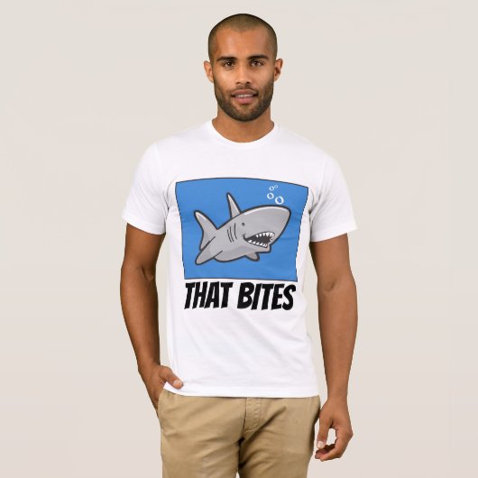 Drôle T-shirts SHARK, QUI BITES (Devant entier)