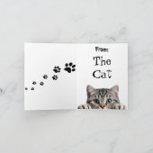 Drôle Tabby Chat Anniversaire Carte de voeux pliée (Intérieur)