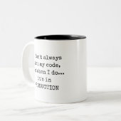 Drôle test Nerdy en production Mug de café à deux  (Devant gauche)