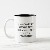 Drôle test Nerdy en production Mug de café à deux  (Gauche)