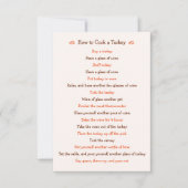 Drôle Thanksgiving Comment Rôtir La Carte De Recet (Devant)