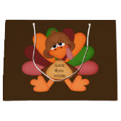 Drôle Thanksgiving dinde grand sac cadeau (Devant)
