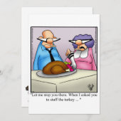 Drôle Thanksgiving Humour Carte de vacances (Devant / Derrière)