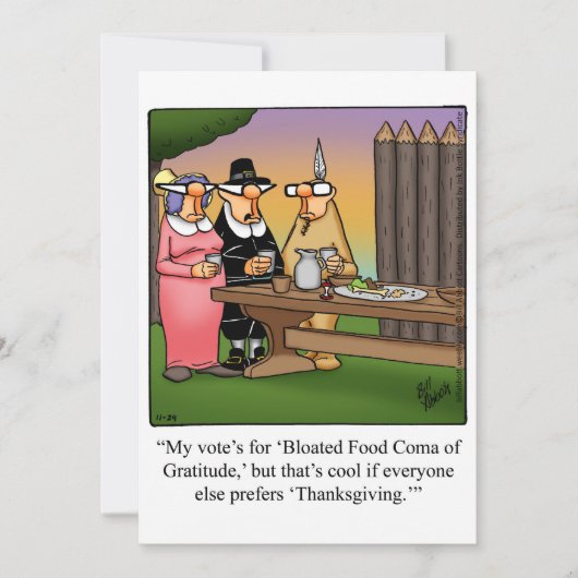 Drôle Thanksgiving Humour Carte de vacances (Devant)