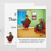 Drôle Thanksgiving Humour Carte de vacances (Devant / Derrière)
