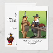 Drôle Thanksgiving Humour Carte de vacances (Devant / Derrière)
