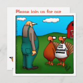 Drôle Thanksgiving Humour Dîner Invitations (Devant / Derrière)
