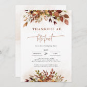 Drôle Thanksgiving Invitation Friendsgiving Dîner (Devant / Derrière)