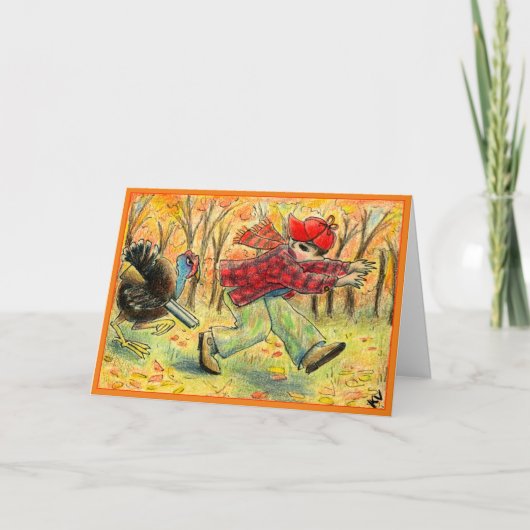 Drôle Thanksgiving Turkey Hunter carte de voeux (Devant)