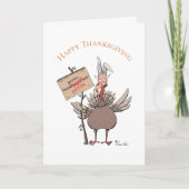 Drôle Thanksgiving Turquie Bunny Ears Carte de vac (Devant)