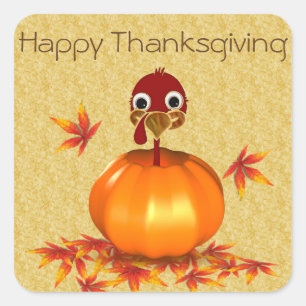 Drôle Thanksgiving Turquie en Citrouille - Sticker