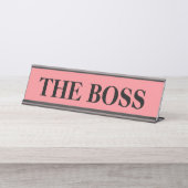 Drôle "The Boss" plaque de nom du bureau - signe r (Devant)