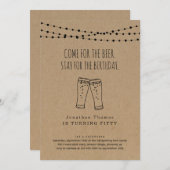 Drôle Thème Bière Anniversaire Invitation (Devant / Derrière)