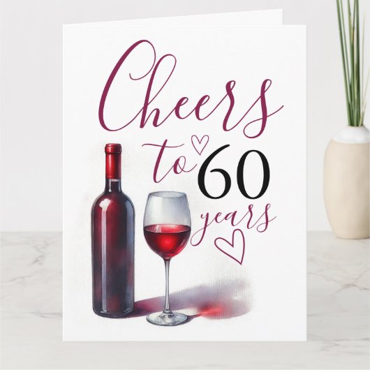 Drôle thème du vin 60e anniversaire Cartes (Devant)