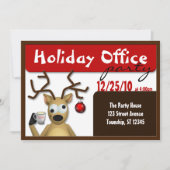 Drôle Tipsy Reindeer Office Party Invitations (Devant)
