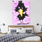 Drôle toile Imprimer avec In Love Crow (Insitu(Chambre))