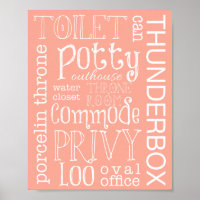 Drôle Toilette Pêche Salle de bain Signaler Poster