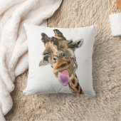 Drôle Tongue Giraffe Sortie Joueuse Jeu Oreiller (Couverture)