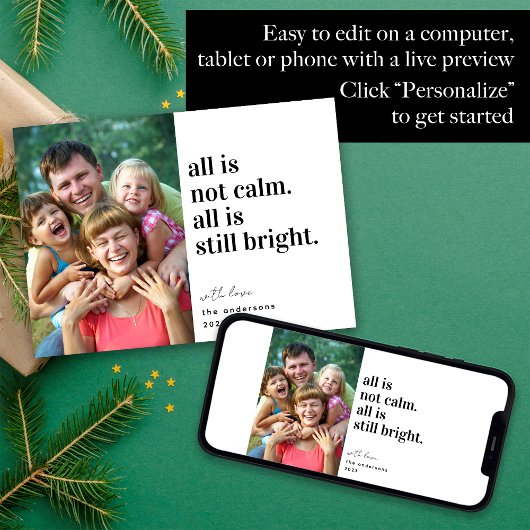 Drôle Tout n'est pas calme Photo Noël Carte