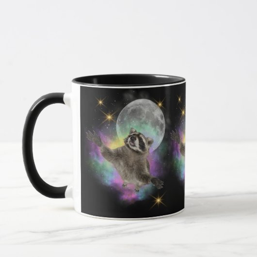Drôle Trois Raccoons Mug (Gauche)