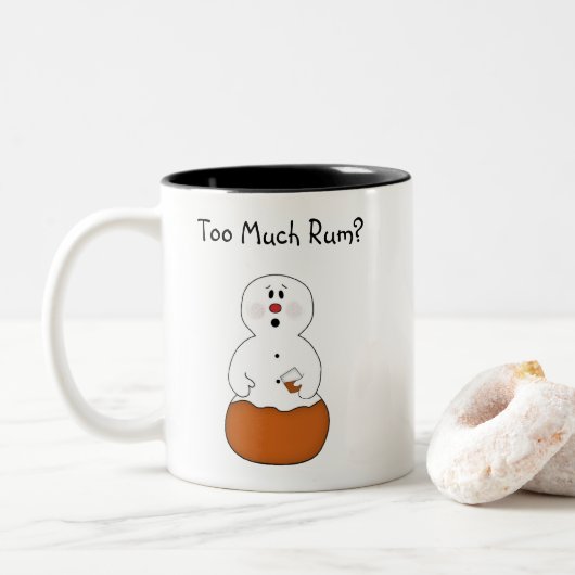 Drôle trop de rhum Snowman Mug (Avec donut)