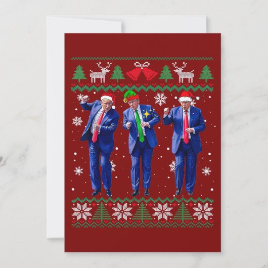 Drôle Trump Santa Claus Danse Carte de Noël (Devant)