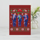 Drôle Trump Santa Claus Danse Carte de Noël (Debout devant)