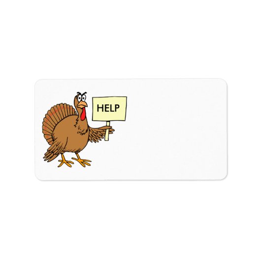 Drôle Turquie Thanksgiving Adresse Stickers Aide (Devant)