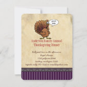 Drôle Turquie Thanksgiving Dîner Invitation (Devant)