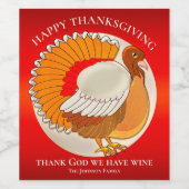 Drôle Turquie Thanksgiving Étiquette de vin person (Étiquettes simples)