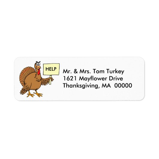 Drôle Turquie Thanksgiving retour Adresse Stickers (Devant)
