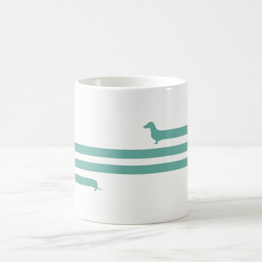 Drôle turquoise dachshund bleu mug (Centre)