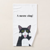 Drôle tuxedo chat jeu de mots (Serviette à main)