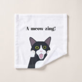 Drôle tuxedo chat jeu de mots (Gant de toilette)
